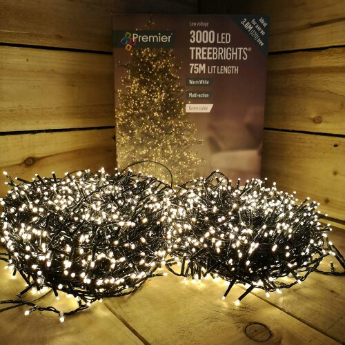 Samuel Alexander 3000 LED 75m Indoor Outdoor Christmas Multi Function Mains Operated String Lights with Timer in Warm White