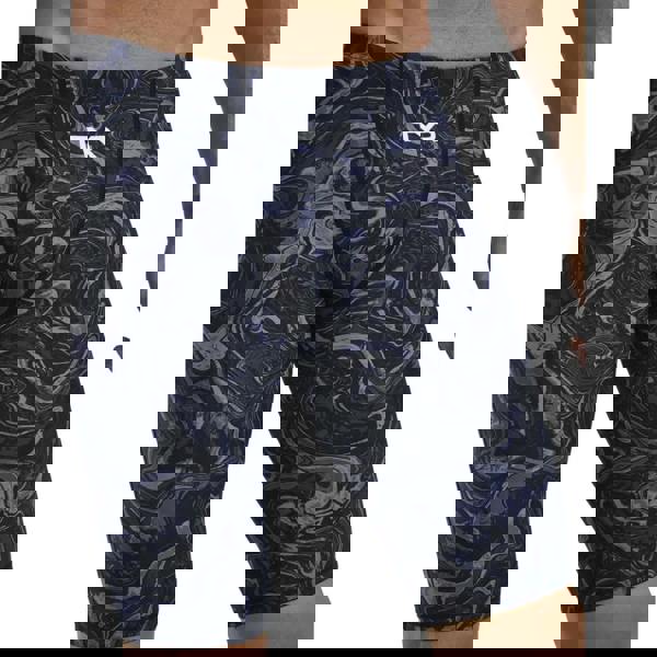 Tyr Thresher Hyperblitz black and gray marbled swim trunks