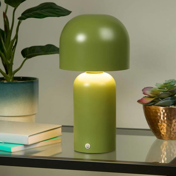 Pagazzi Lighting Tina Olive Green LED Rechargeable Touch Table Lamp