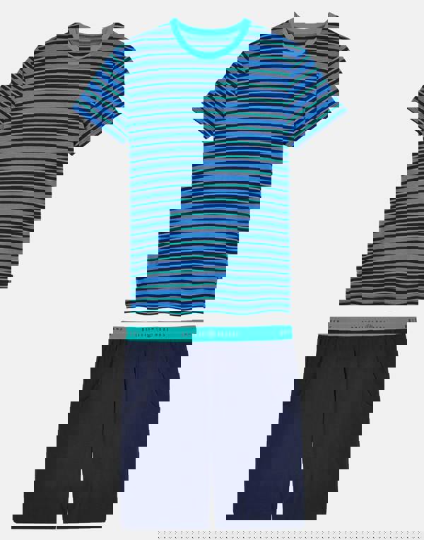 British Boxers Men's Bamboo Short Pyjama Set - Ultramarine