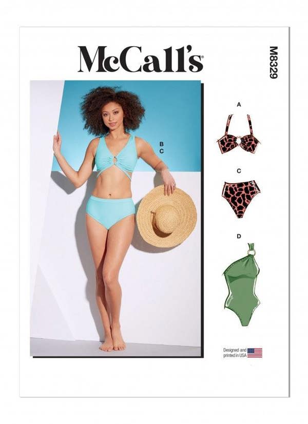 McCalls 8329 Paper Sewing Pattern – Women's Swimwear, Intermediate