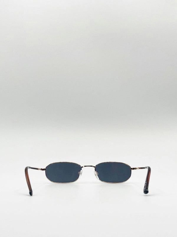SVNX Slim Metal Frame Rectangle Sunglasses