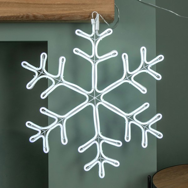 Samuel Alexander 59cm x 56cm Light up Neon Flex Christmas Snowflake with Blue & White LEDs