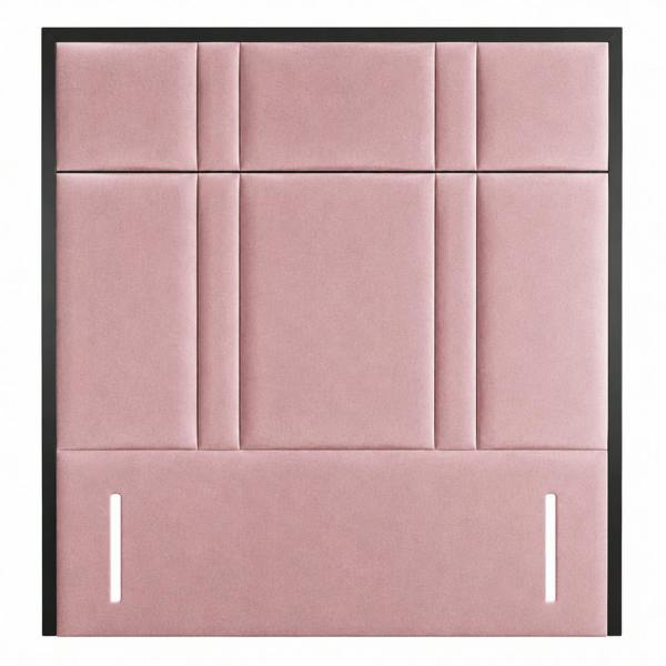 Great British Beds Alice headboard with Contrast Border - Pink Plush