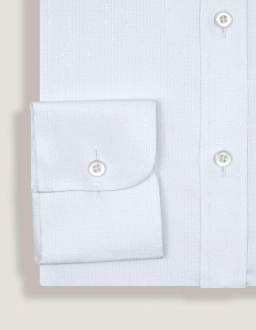 Men's Easy Care Textured White Dress Shirt