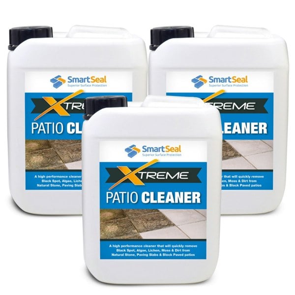 Smartseal Patio Cleaner Xtreme Removal of Moss, Algae, Black Spots, Grime - 15 Litres (3 x 5 Litre)