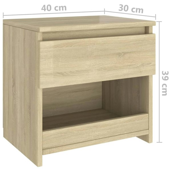 Berkfield Bedside Cabinets 2 pcs Sonoma Oak 40x30x39 cm Engineered Wood