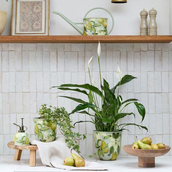 Ivyline Maisie Pear & Lily Metal Planter Set of 2