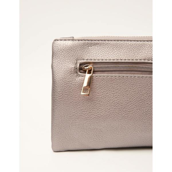 Blue Vanilla Detailed Zip Up Purse With Detachable Strap
