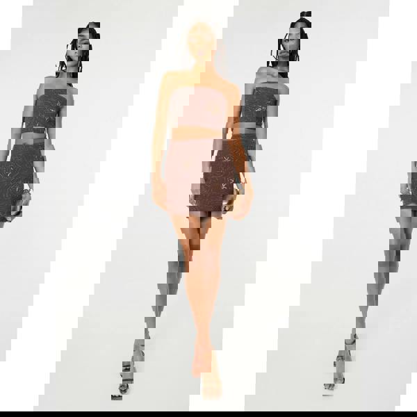 Pink Vanilla Sequin Embroidered Bandeau Top