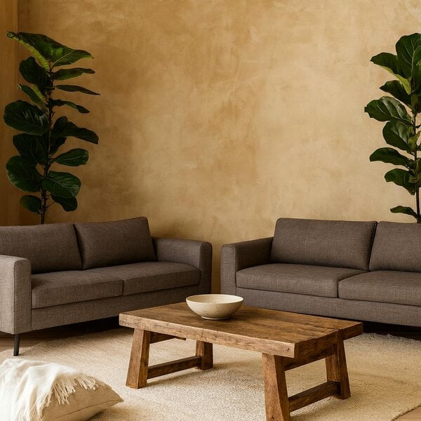Wyld Haus Set of 2 San Sebastian 3 Seater Sofas Upholstered Light Grey Fabric