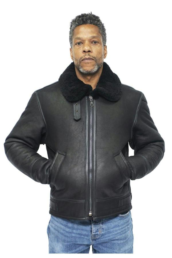 Infinity Leather Mens B3 WW2 Leather Sheepskin Aviator Flying Jacket-Charleston