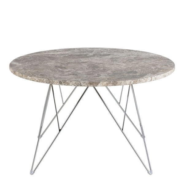 Furniture To Go Prunus Round Coffee Table with Grey-Brown Marble Top