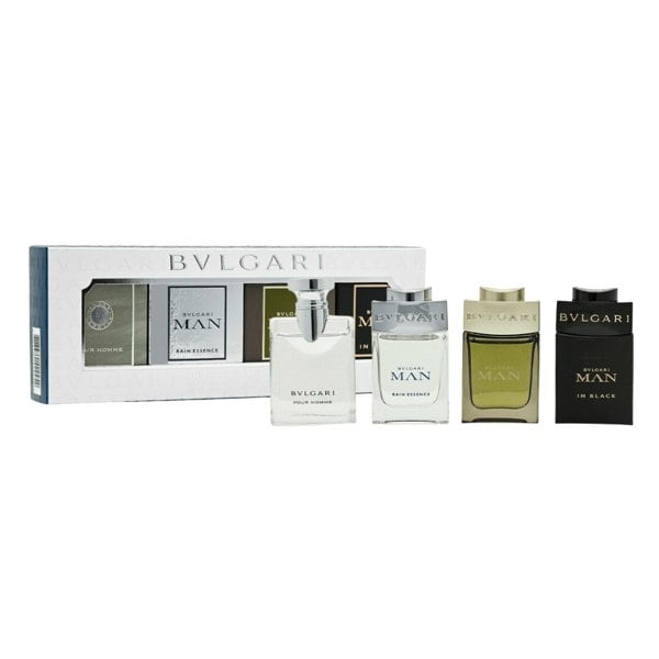 Bvlgari Men's Aftershave Bvlgari Men's Miniature Gift Set 4 x 5ml (Pour Homme EDT + Man Rain Essence EDP + Man Wood Essence EDP + Man in Black EDP)