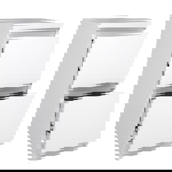 Furniture To Go Naia Bedside 2 Drawers in White high gloss