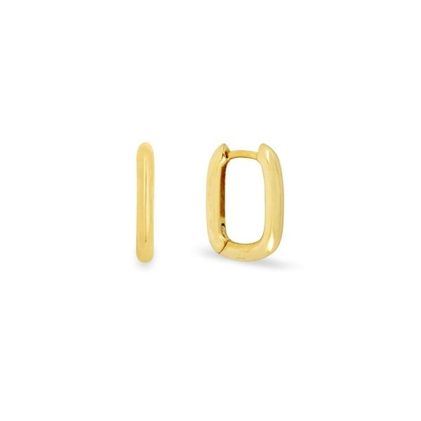 Gold Trip Mini Squared Oval Hoops