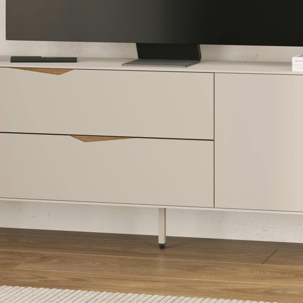 Decortie Jaden TV Unit for TVs up to 60in 2 Drawers and Door 150 x 35 x 61 cm