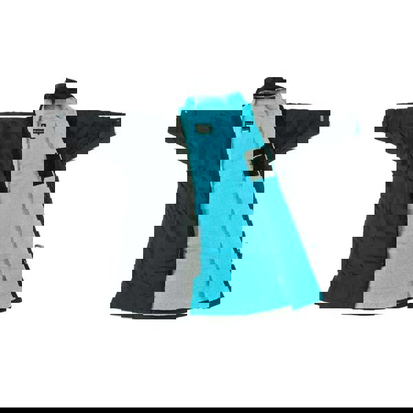 Black and teal Dryrobe Advance wetsuit jacket with hood and synthetic lambswool lining