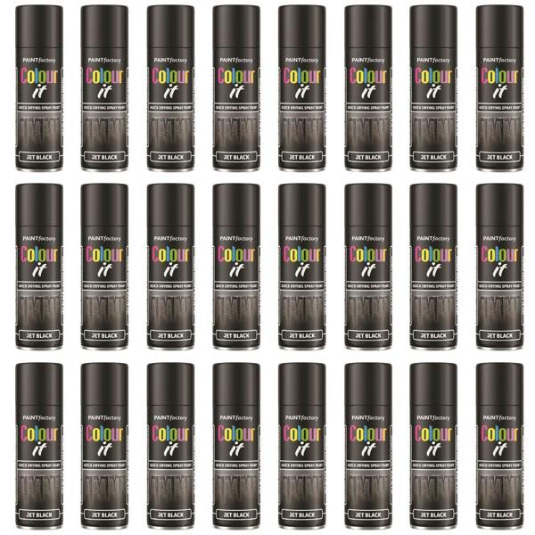 Paint Factory 24X - Paint Factory Black Gloss Spray Paint 250ml