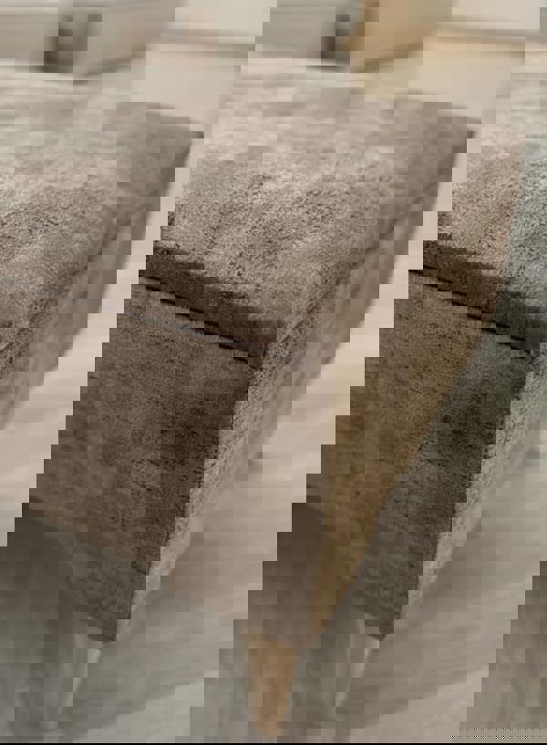 ISTOOLS brown fabric ottoman bench used as coffee table and seat - ISTOOLS