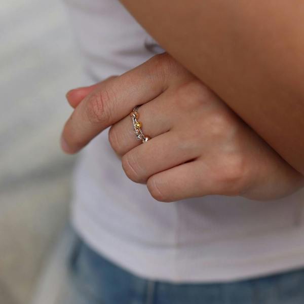 Spero London Sterling Silver Dorissa Beaded Ring