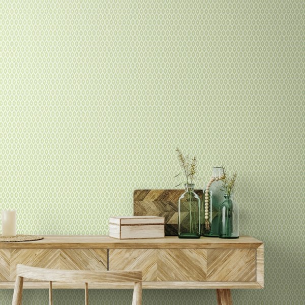 Hoopla Walls Tiny Ogee - Apple 10m Wallpaper