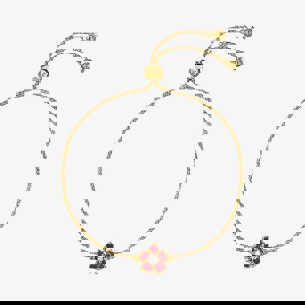 Ted Baker Petial Gold Tone Pink Flower Toggle Bracelet TBJ3646-02-457