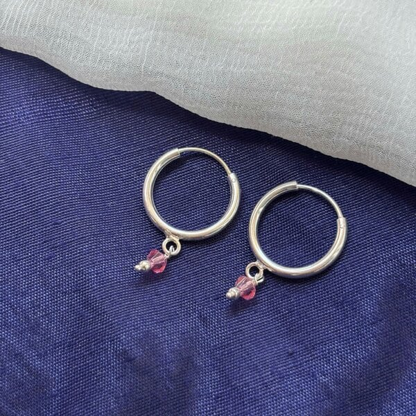 The Colourful Aura Pure Silver Bali Asian Tiny Lightweight Dainty Unisex Hoop Earring