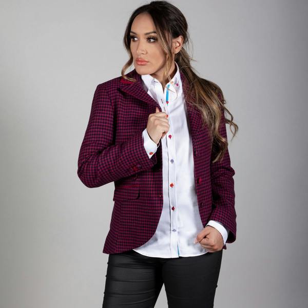 DOGTOOTH WOOL WOMENS JACKET - Premium Men's Patterned Shirt by Claudio Lugli | Bold Design, Tailored Fit, Best Printed Shirts