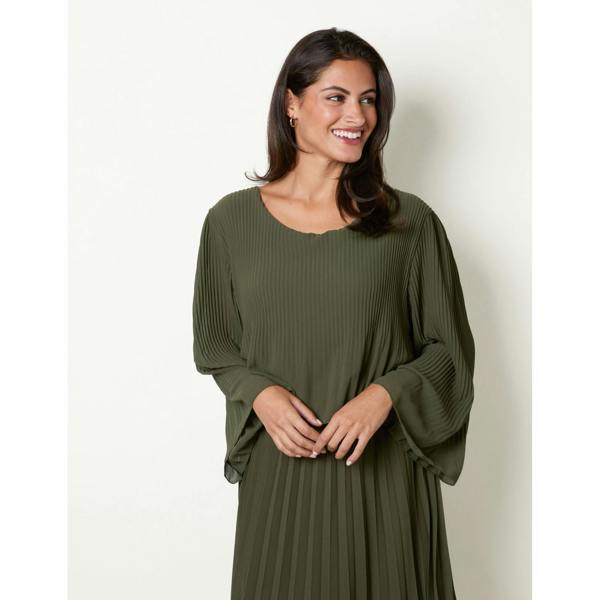 Blue Vanilla Chiffon Pleated Dress