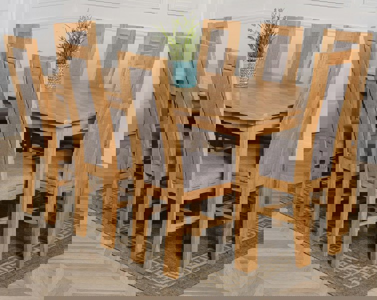 That's Furniture Oslo 180 x 90cm Large Oak Dining Set with Stanford Oak Chairs