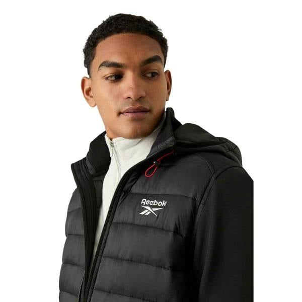 Reebok Mens Mixed Media Jacket - Black - 