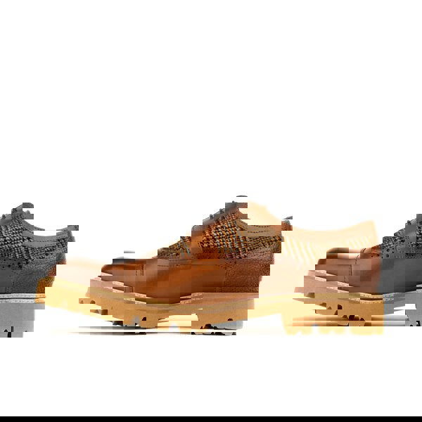 Embassy London Resident - Brown & Tan - Men's leather dressy shoe with toe cap and brogue details