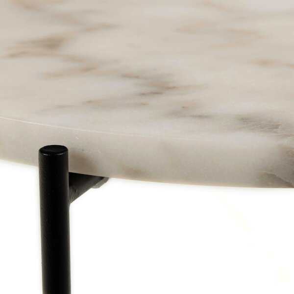 Wyld Haus Verona Round White Marble Stone Side Table