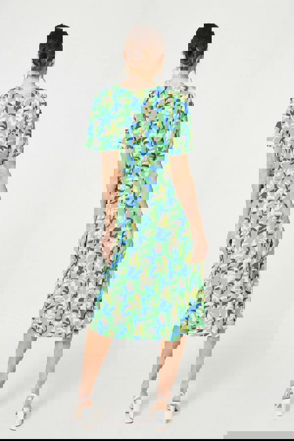 Green | Printed Belt Detail Wrap Midi Dress
