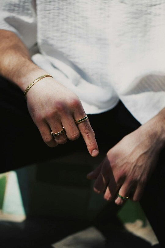 SVNX The 'Knox' Ring in Gold and Green