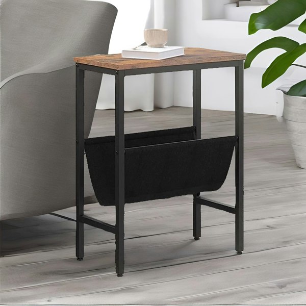 Rafaelo Mobilia Slim Sofa Side Table with Magazine Holder Sling