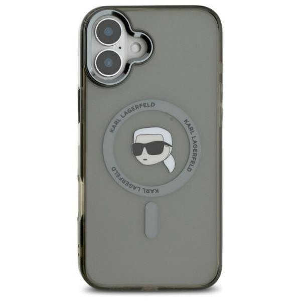 Karl Lagerfeld IML Metal Karl Head Case with MagSafe for iPhone 16 6.1" Black - KLHMP16SHLSKIK