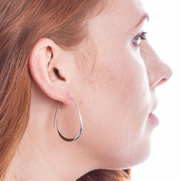 Silver Curl Hoop Earrings