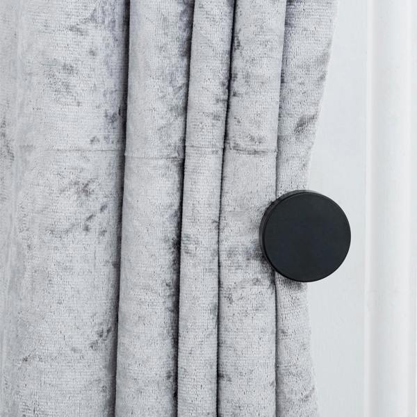 A.Unique Home Pair of Stud End Metal Holdbacks (Pair of Holdbacks) - Matte Black