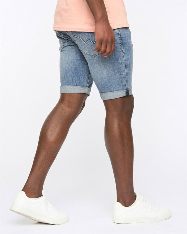 Duck and Cover Mustone Denim Shorts Mid Wash