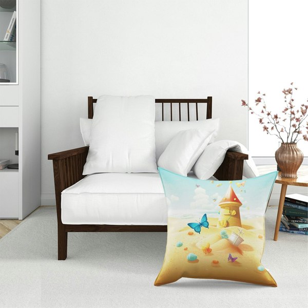 Warren Reed Butterflies On A Beach Holiday Floor Cushion