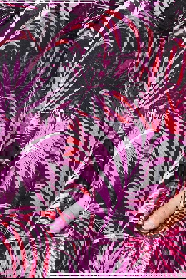 Tropical Print Jumpsuit - Purple TR356