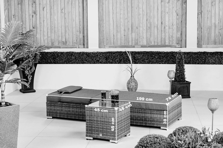 Giardino Rattan Sun Lounger & Table Set