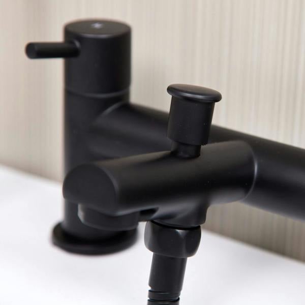Flode Runn | Bath Shower Mixer | Including Handset and Holder | Matt Black