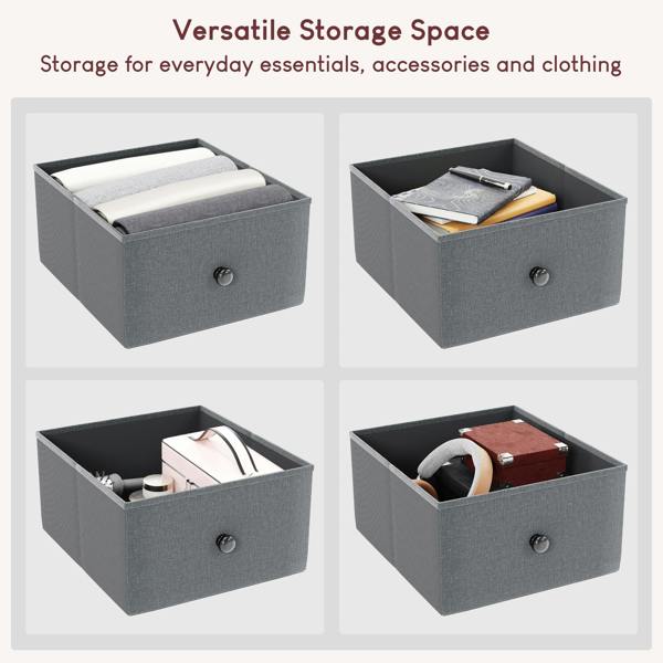 Vida Designs Chorley 10 Drawer Fabric Drawer Chest, Beige & Grey Wood