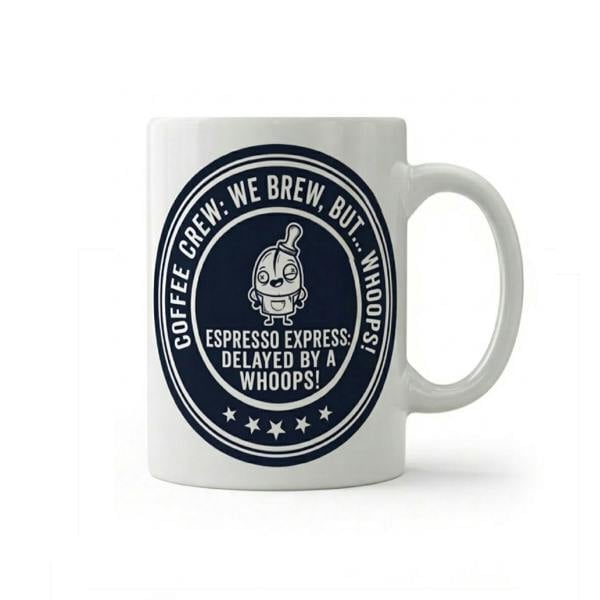 Dyzi Coffee Crew We Brew But Whoops Funny Quote Ceramic Mug