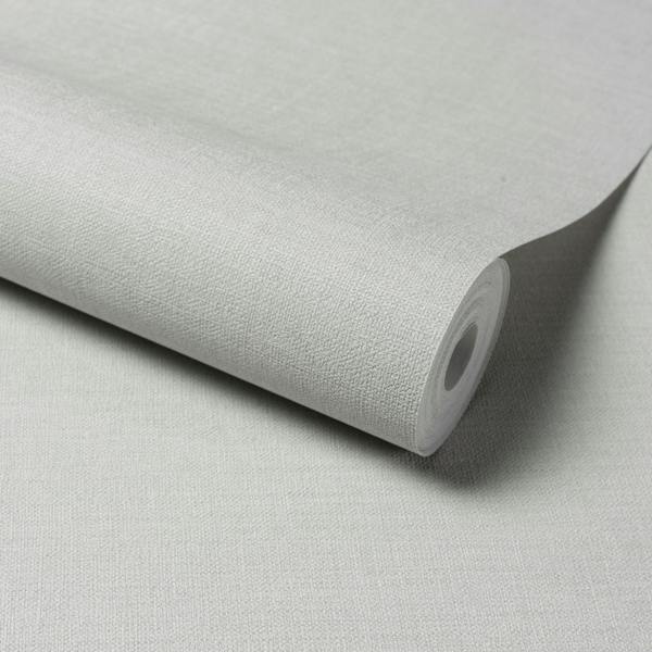 Grandeco Linen Effect Fabric Plain Textured Wallpaper, Grey