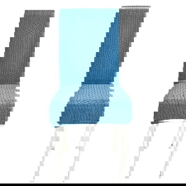 Anyseat Chair Cover Blue Wavey Lines Design with Elastic Material for Dining Room Kitchen Wedding Hotel Banquet Restaurant