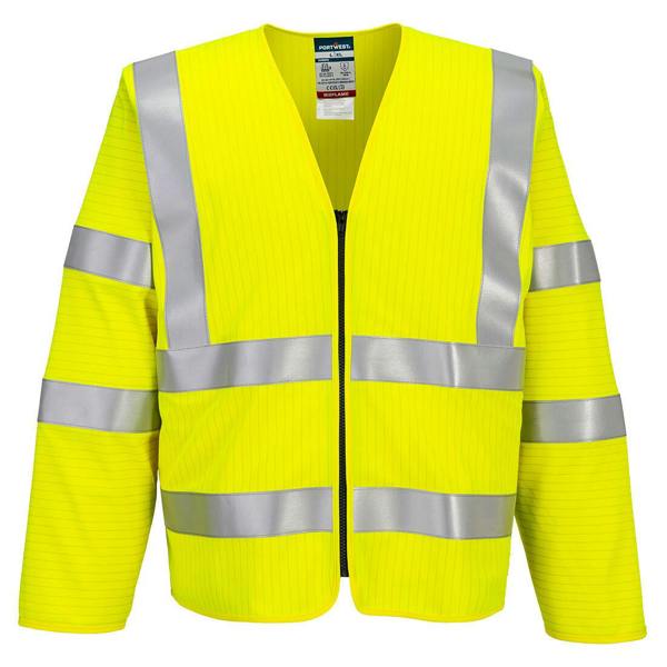 Bizflame Hi-Vis FR Long Sleeve Zip Vest Portwest